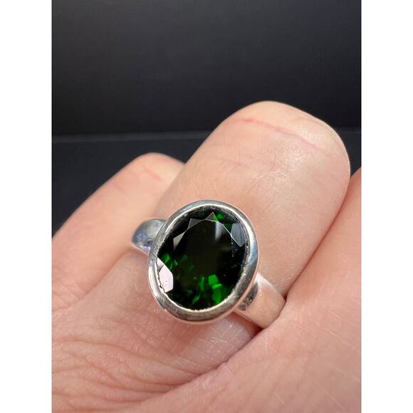 NEW Chrome tourmaline sterling silver ring size 7.5 - Picture 2 of 16